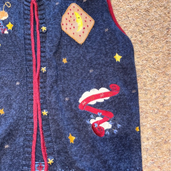 Vintage “Quacker Factory” Navy Christmas Knit Vest - Size 2X - Picture 4 of 5